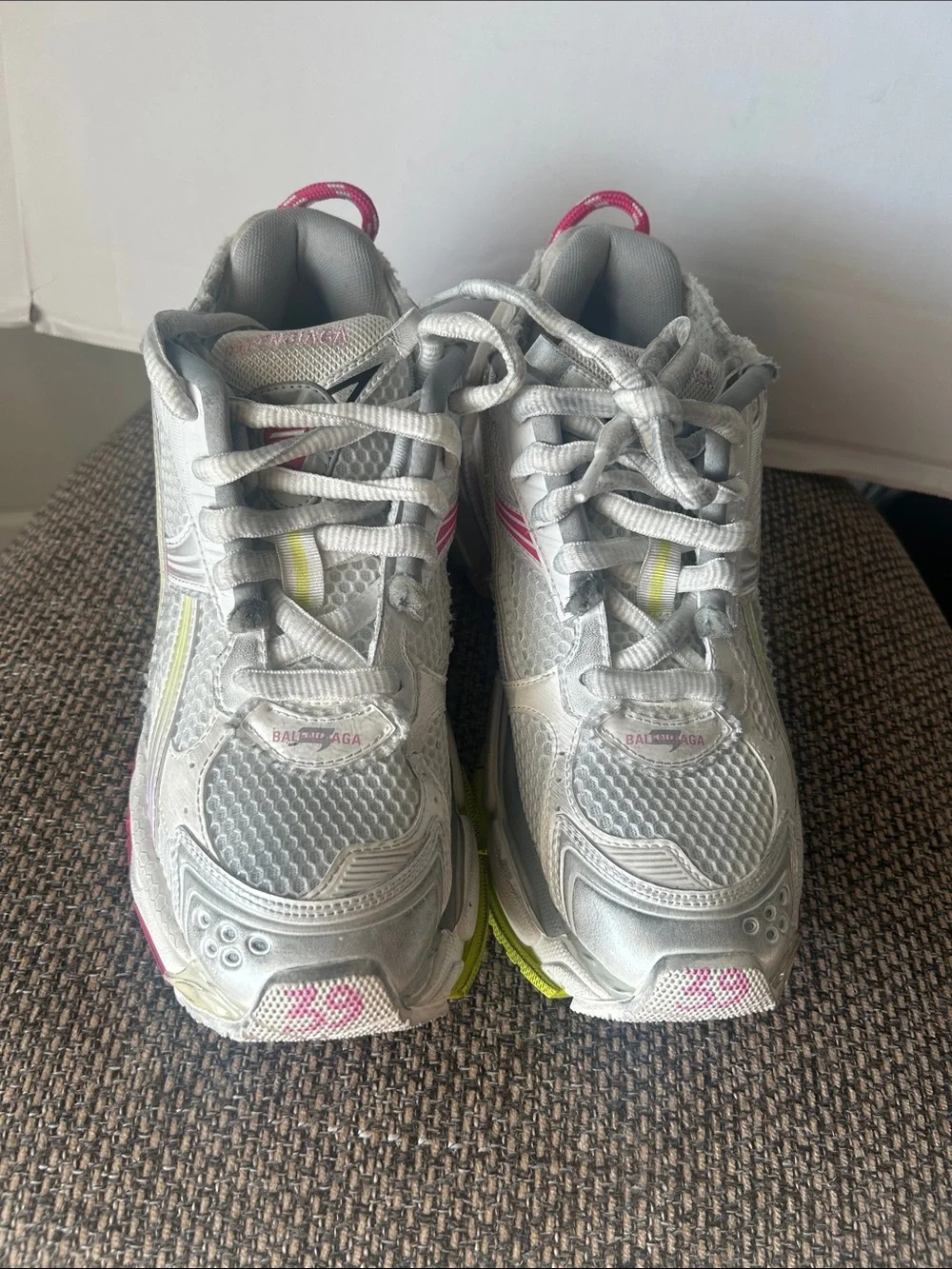 Balenciaga Runner Sneakers 39 Y2K Gorpcore Techwear Pink Green